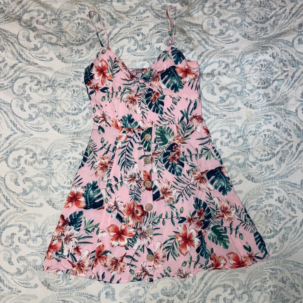 Bohemian Floral Print Mini Dress